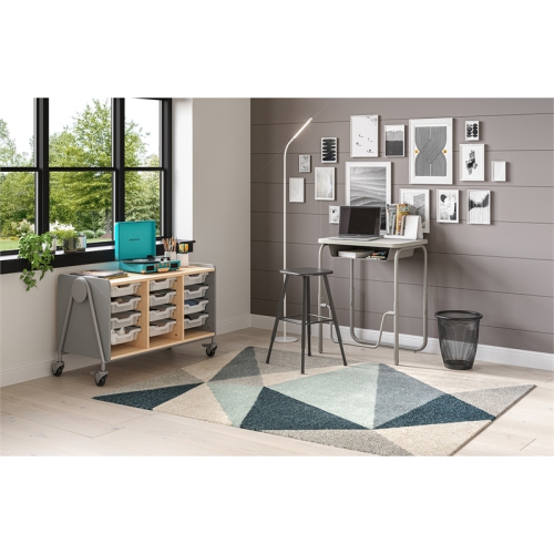 AlphaBetter 2.0 Height Adjustable Student Desk Pendulum Bar & Book Box in Gray