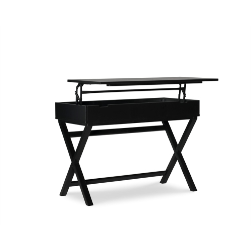 Linon Peggy Lift Top Stand Up Wood Desk in Black