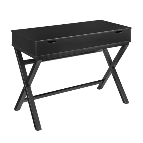 Linon Peggy Lift Top Stand Up Wood Desk in Black