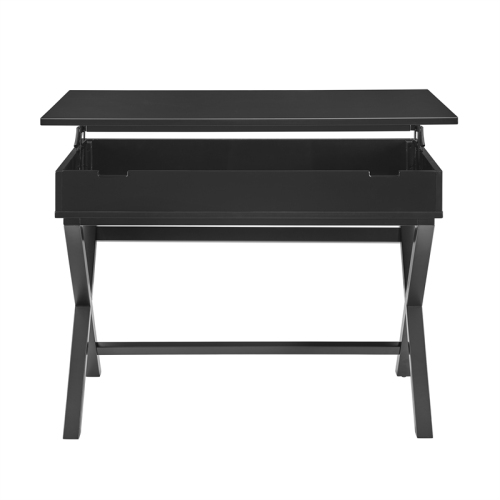 Linon Peggy Lift Top Stand Up Wood Desk in Black