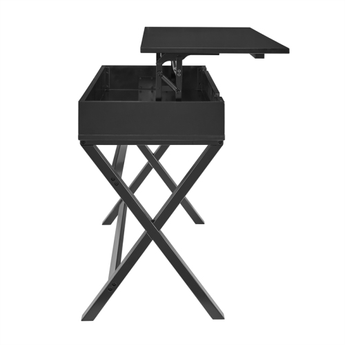 Linon Peggy Lift Top Stand Up Wood Desk in Black