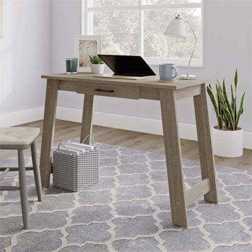 Sauder Beginnings Engineered Wood Writing Desk in Silver Sycamore