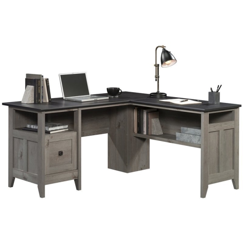 Sauder August Hill Wooden L-Shaped Computer Desk in Mystic Oak