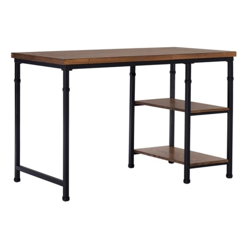 Linon Austin Wood and Metal Desk in Brown