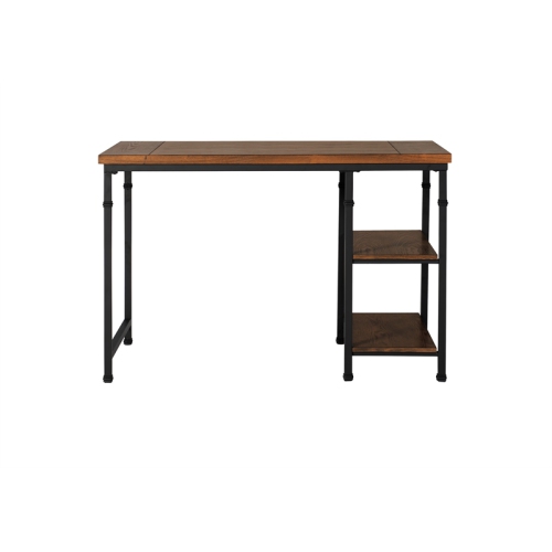 Linon Austin Wood and Metal Desk in Brown