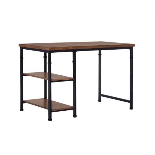 Linon Austin Wood and Metal Desk in Brown