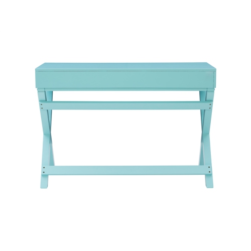 Linon Peggy Wood Two Drawer Writing Desk in Blue