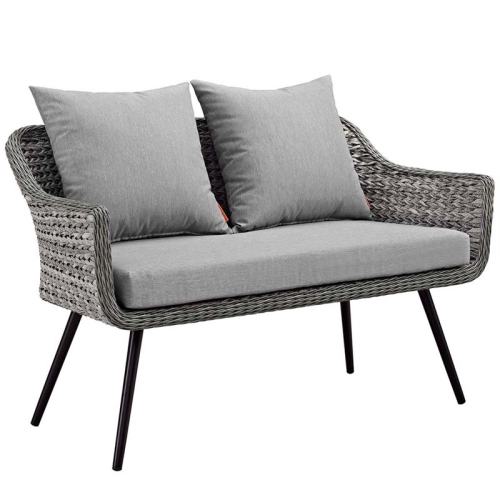 MODWAY  Endeavor Patio Loveseat In In Gray