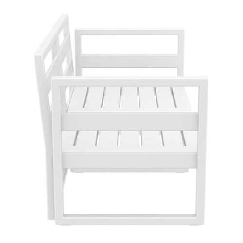 Mykonos Patio Loveseat White with Acrylic Fabric Natural Cushions