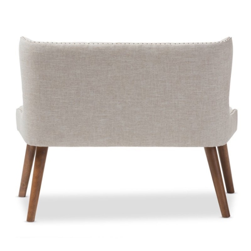Bowery Hill Mid-Century Upholstered 2-Seater Loveseat in Brown