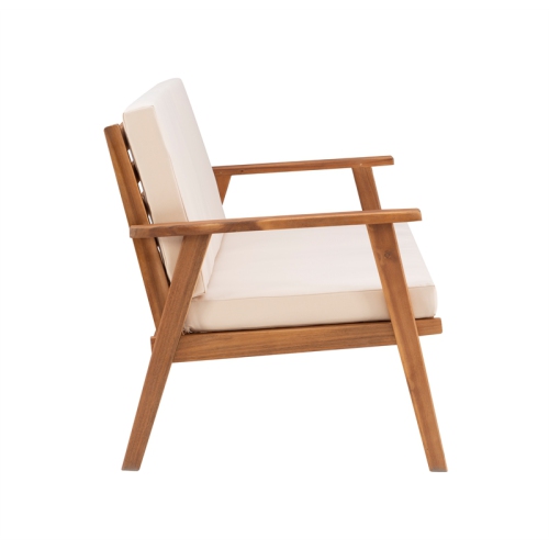 Linon Cooper Acacia Wood Outdoor Chat Set in Natural