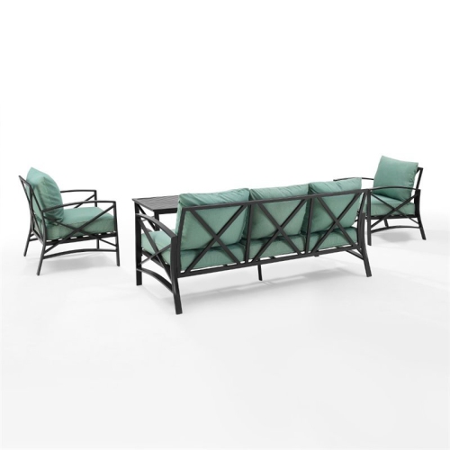 Crosley Kaplan 4 Piece Outdoor Sofa Set in Mist