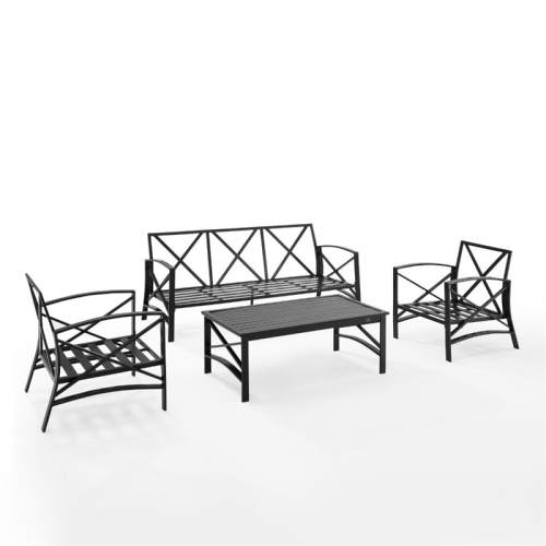 Crosley Kaplan 4 Piece Outdoor Sofa Set in Mist