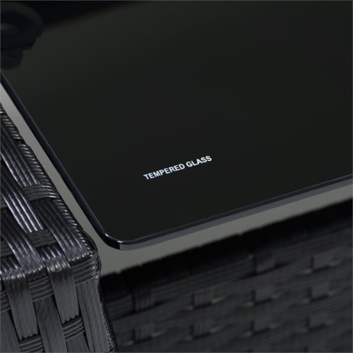 CorLiving Cascade Wicker/Rattan Patio Set with Warm White Cushions 4pc