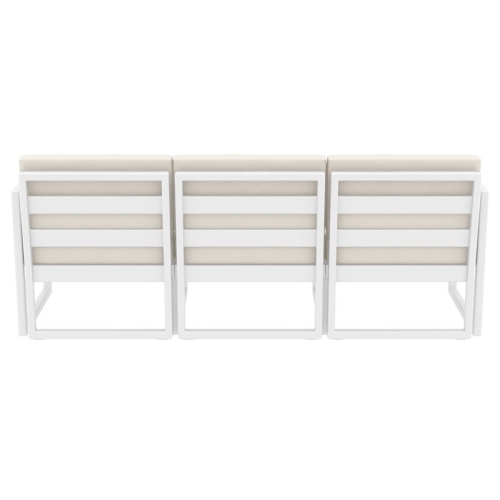 Mykonos Patio Sofa White with Acrylic Fabric Natural Cushions
