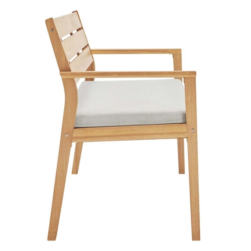 MODWAY  Viewscape Ash Wood Patio Loveseat In Natural Taupe