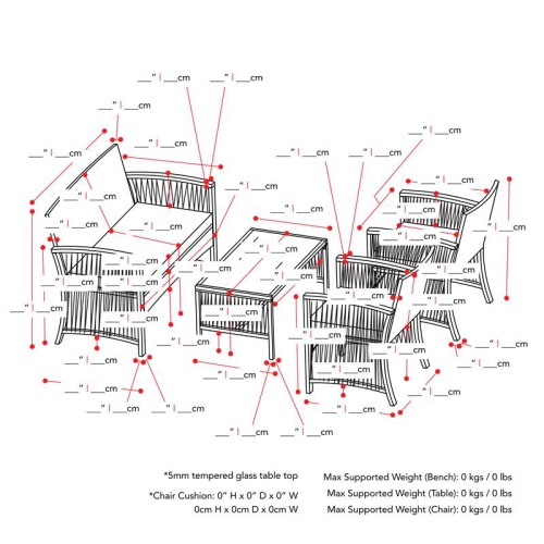 CorLiving Parksville Black Wicker / Rattan Flared Sofa Set - 4pc