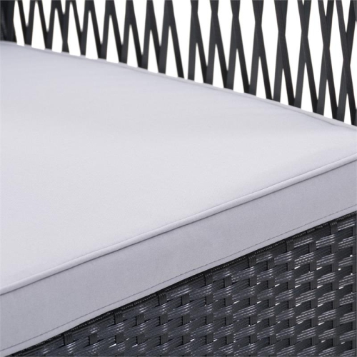 CorLiving Parksville Black Wicker / Rattan Flared Sofa Set - 4pc