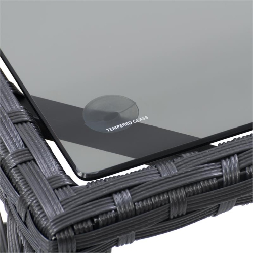 CorLiving Parksville Black Wicker / Rattan Flared Sofa Set - 4pc