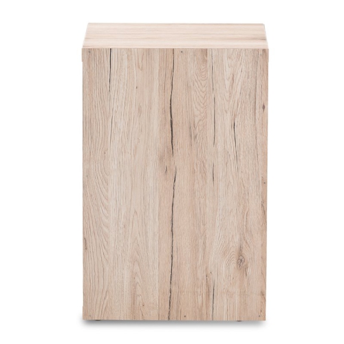 Bowery Hill 2 Drawer Nightstand in Gray and Oak Brown