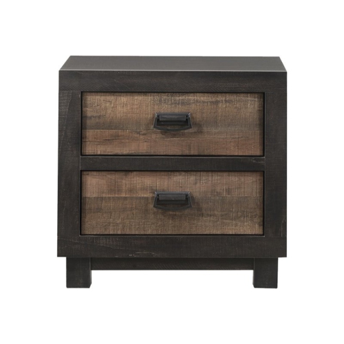 Bowery Hill Solid Wood 2-Drawer Nightstand in Walnut
