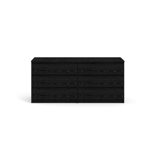 Tvilum Scottsdale Contemporary 6 Drawer Double Dresser in Black Wood Grain