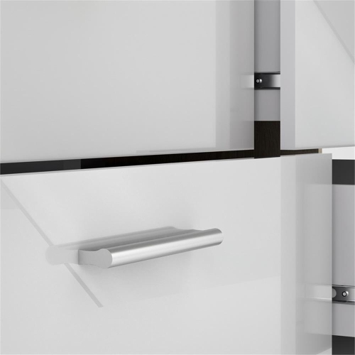 Austin 8 Drawer Double Dresser in Oak Structure/White High Gloss