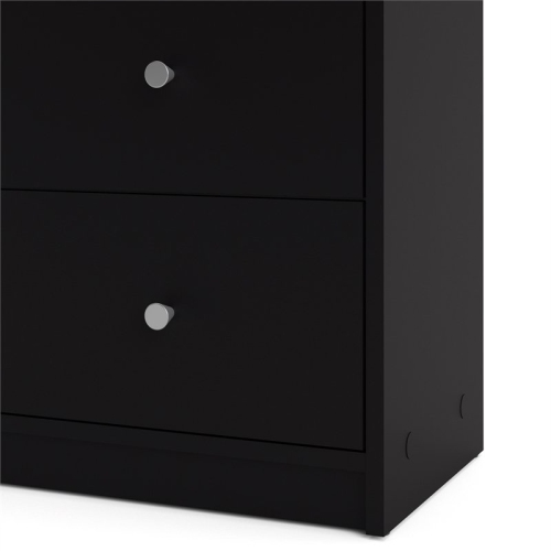 Pemberly Row Contemporary 6 Drawer Double Dresser in Black