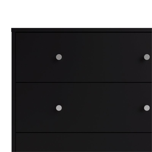 Pemberly Row Contemporary 6 Drawer Double Dresser in Black
