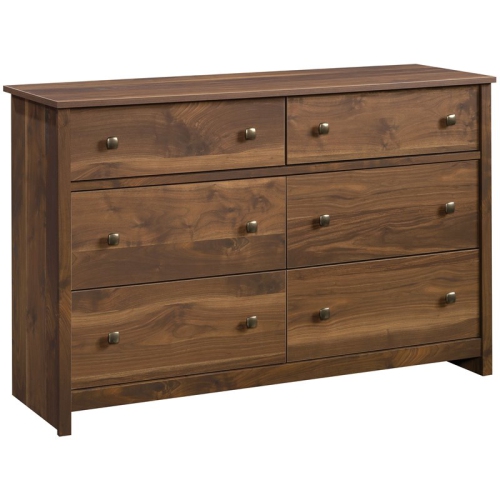 Sauder River Ranch 6 Drawer 50.5" Wooden Dresser in Grand Walnut