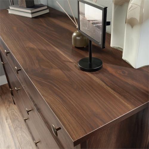 Sauder River Ranch 6 Drawer 50.5" Wooden Dresser in Grand Walnut