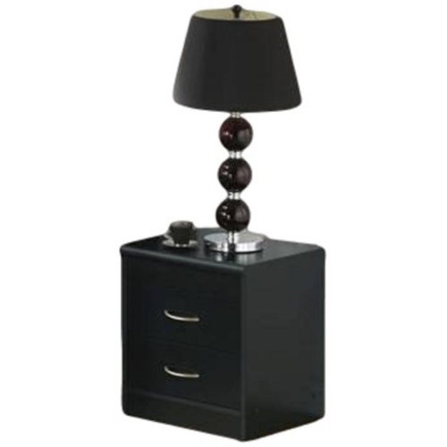 HODEDAH  Two Drawer Contemporary Wooden Nightstand In Finish In Black