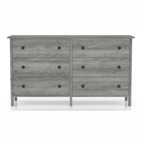 FURNITURE OF AMERICA  Zillett Transitional Wood 6-Drawer Dresser In Gray Oak