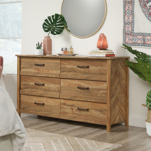 Pemberly Row 6 Drawer Double Dresser in Sindoori Mango
