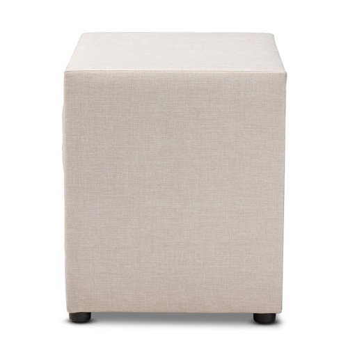 Bowery Hill 2-Drawer Tufted Fabric and Wood Nightstand in Light Beige