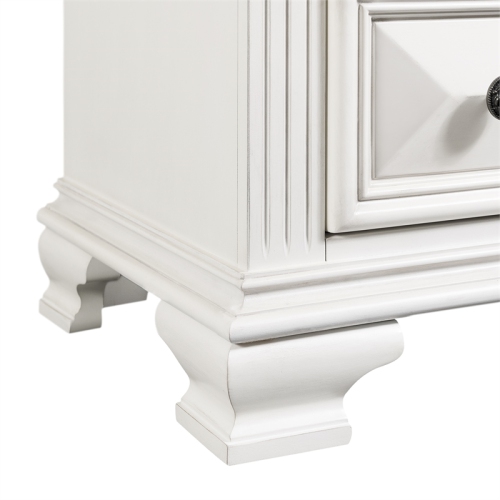 Bowery Hill Contemporary 2-Drawer Nightstand in White