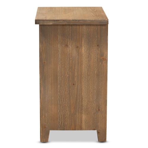 Bowery Hill Medium Oak Finished 2-Drawer Wood Spindle Nightstand