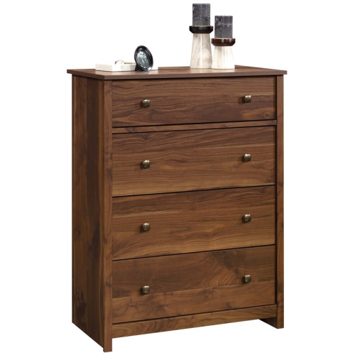 Sauder River Ranch 4 Drawer Wooden Chest in Grand Walnut