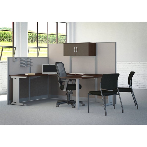 Bush Business Furniture Office in an Hour Storage Cabinet with Accessories in Mocha Cherry