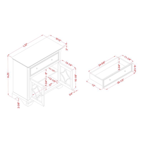 Furniture of America Armfal Wood 1-Drawer Hallway Cabinet in Antique White