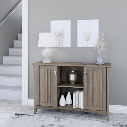 Bush Furniture Salinas Accent Storage Cabinet with Doors in Driftwood Gray