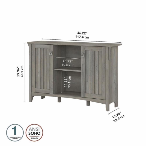 Bush Furniture Salinas Accent Storage Cabinet with Doors in Driftwood Gray