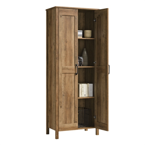 Sauder Select 2 Door Engineered Wood Storage Cabinet in Rural Pine