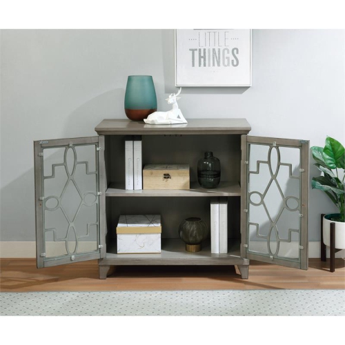 Furniture of America Garville Transitional Wood 2-Shelf Hallway Cabinet in Gray