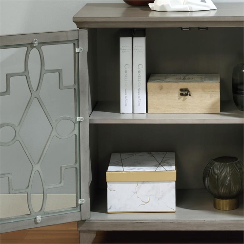 Furniture of America Garville Transitional Wood 2-Shelf Hallway Cabinet in Gray
