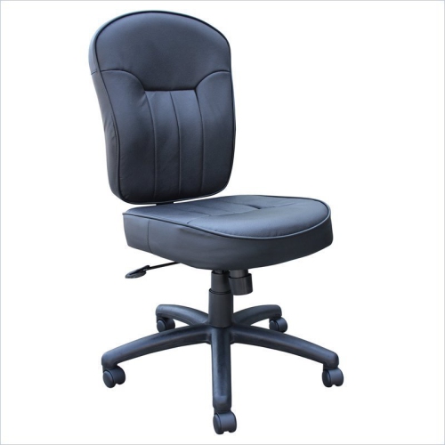 SCRANTON & CO  Contemporary Ajustable Leather Task Chair In Black