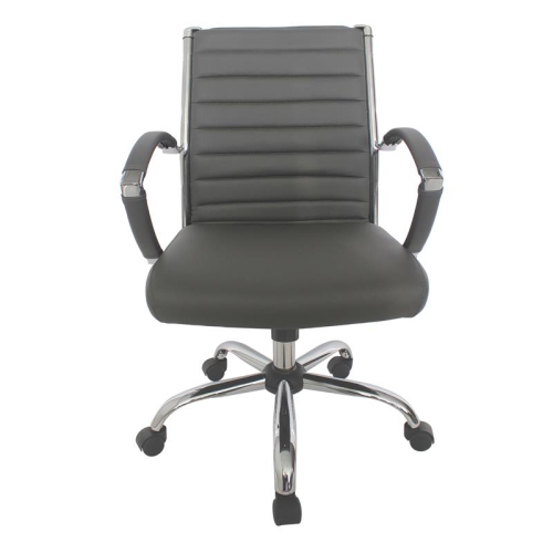 FURNITURE OF AMERICA  Damse Faux Leather Small Adjustable Office Chair In In Gray