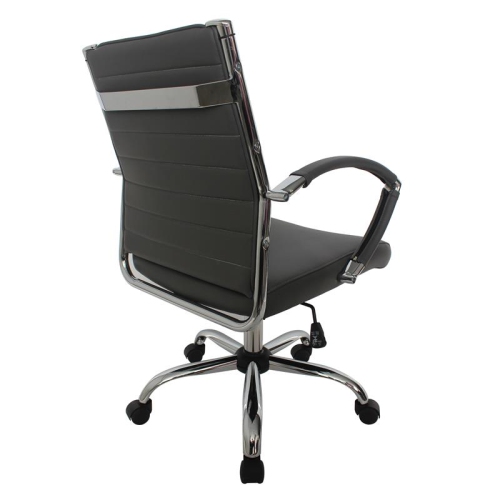 Furniture of America Damse Faux Leather Small Adjustable Office Chair in Gray