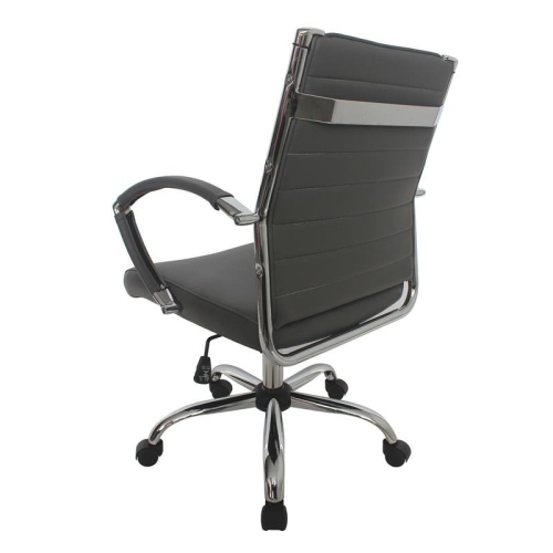 Furniture of America Damse Faux Leather Small Adjustable Office Chair in Gray