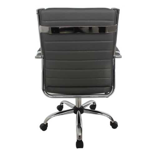 Furniture of America Damse Faux Leather Small Adjustable Office Chair in Gray